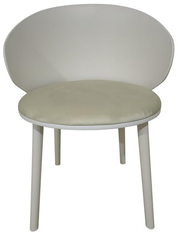 WAFTING Esszimmerstühle 1er Set, Stuhl mit hoher Rückenlehne aus Kunststoff und Stoffkissen. Geeignet für Esszimmer, Wohnzimmer, Empfangsraum, Grau