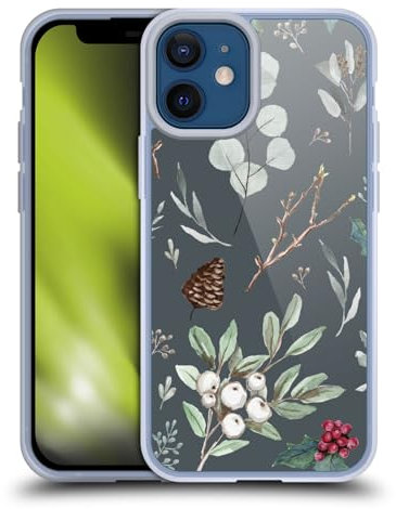 Head Case Designs Offizielle Anis Illustration Weihnachten Eukalyptus Blau Blumenmuster Softgelhülle Kompatibel Mit Apple iPhone 12 Mini Und Kompatibel Mit Magsafe Zubehör
