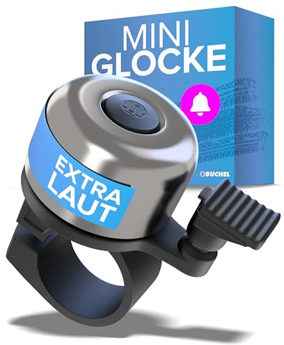 BÜCHEL Fahrradklingel Mini Glocke Verchromt I Wasserfest & Rostfreie Klingel Fahrrad mit bis zu 100dB | Einfache Montage der Fahrrad Klingel - für Alle Lenkerarten und Als Fahrradklingel Kinder