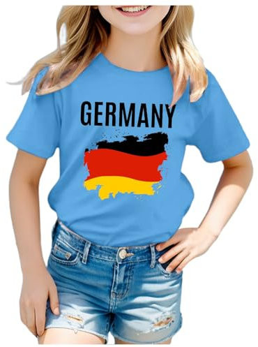 Deutschland Trikot Em 2024 Kinder, Deutschland Em 2024 Fußball T-Shirt Trikot Fan Tshirt Fußballtrikot Germany Football Shirt Summer Fanartikel Nationaltrikot Fussball