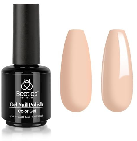 Beetles 15ml Natural Gel Polish Pale Nude Colour Nail Gel Pink Nail Gel Neutral Soak Off Uv Gel Polish All Season Gel Polish Nail Art Design Manicure Salon DIY Salon Gift for Her-CL645-RE