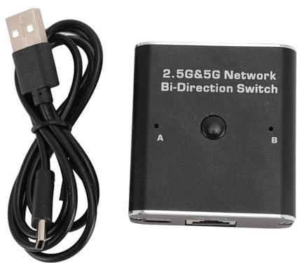 WOOXGEHM Splitter Ethernet, Switch di Rete da 1000 Mbps con Connessione Veloce, Interscambio Bidirezionale 2 in 1 Uscita O 1 in 2 Uscite, Splitter di Rete 2.5G 5G