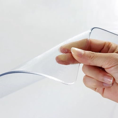 haiyusm Schreibtischunterlage Transparent Bodenschutzmatte Bürostuhl Schreibtischstuhl Unterlage PVC 1.5mm Bodenbelag Meterware Tischschutz Wasserdicht und Kratzfest (transparent,50cm×70cm)