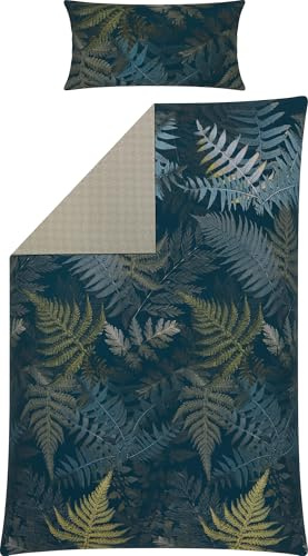 Erwin Müller Wendebettwäsche Mako-Satin Petrol-beige Größe 1x 155x220 cm + 1x 40x80 cm
