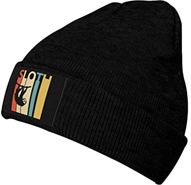 Strickmütze Lustiges Vintages Faultier Beanie Mütze Daily Beanie Hat Atmungsaktive Cuffed Hats Für Running Camping Fischen