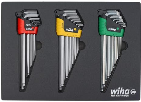 Wiha 66979 35 Piece ErgoStar L-Key Tray Set - Hex Metric, Hex SAE, Torx
