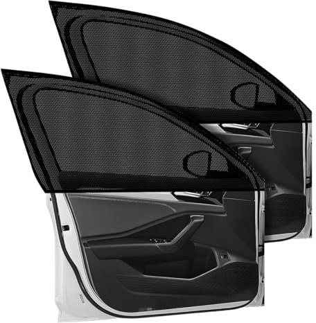 CGEAMDY 2 Pièces Pare-Soleil pour Vitre Voiture, Pare Soleil Fenêtre Latérale Voiture, UV Protection Pare Soleil Voiture Arriere Anti Moustiquaire, Automobile Intérieur Accessoires(Fenêtre Avant)