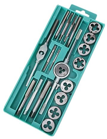 UKCOCO 20stücke Schneideisenschlüsselsatz Metrisch Gewindeschneideisen-set Aus Stahl Mit Gewindebohrer Und Schneideisen Für Hand Und Elektrowerkzeuge