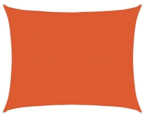 vidaXL Voile d'ombrage 160 g/m² rectangulaire Orange 6x8 m PEHD, Voile de Soleil, Voile d’ombrage, Store de Patio, Voile de Pare-Soleil