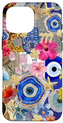 Evil Eyes Collage Protection Summer Case for iPhone 16 Pro Max