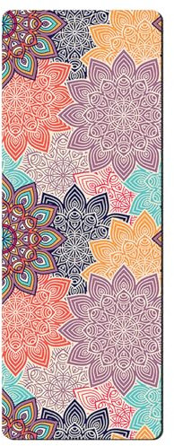 Hixingo Klappbare Yoga Matte, Yogamatte Rutschfest, Mandala-Totem-Design Wildleder Gymnastikmatte Wildleder Sportmatte, Pilates Fitnessmatte für Pilates, Gym, Zuhause, Workout (Bunt,183x68cm)