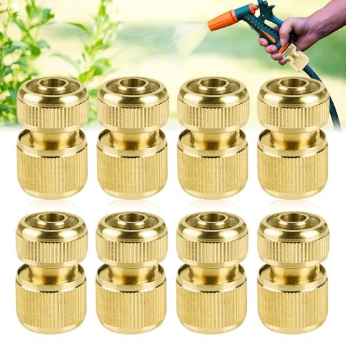 Connecteur Rapide D'extrémité De Tuyau D'arrosage,Lot de 8 Connecteur De Robinet De Jardin En Laiton,Connecteur De Robinet A Filetage Femelle,Connecteur Tuyau Arrosage Laiton Pour Cuisine,Jardin