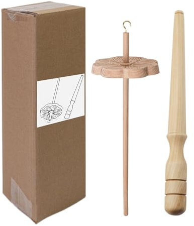 Generisch Wooden Drop Spindle, Yarn Tool, 28cm/11in 3cm/1.18in Handheld Fiber Spinner for Roving, Smooth Balanced Shaft for Easy Twisting for Knitting Crocheting Weaving Projects