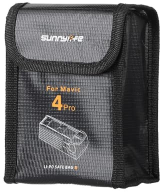 OURHZTB Explosionsgeschützte, feuerfeste Lipo-Batterie-Sicherheitstasche für DJI Mavic 4 Pro Drohnenbatterien, sichere Aufbewahrungstasche, Schutztasche, Schwarz , Storage of 2 Batteries