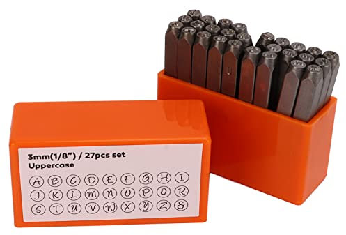 27 PCs professionelle Kohlenstoffstahl -Metallnummer Buchstempel Stempel Set Schmuck Lederspeicherbox