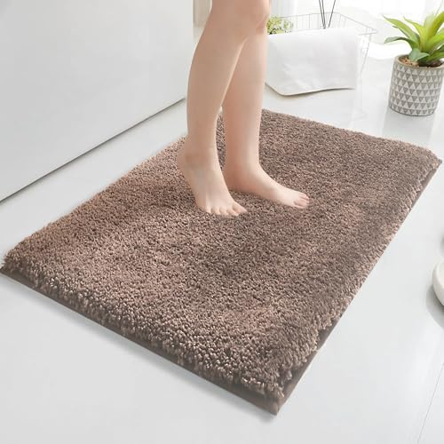 Baahrnom Mikrofaser Badezimmerteppich 50x80cm,Badematte Rutschfest Waschbar | Non Slip Badteppich Kuschelig Weich Badvorleger für Dusche, Badewanne und Toilette