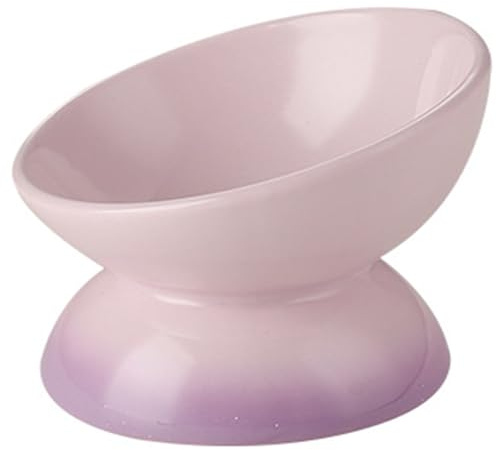 Busnos 15.5 x 15.5 x 11 Cm Écuelle en Céramique Eau Belle Chats Écuelle Surélevée et Chien Violette Chat pour Boire Cat Bowl Accessoires et Petits Chiens Assiette Nourriture Station d'alimentation