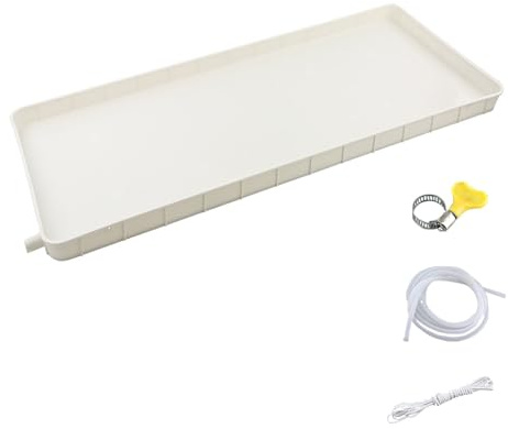 Bandeja de goteo de aire acondicionado con tubo de drenaje, bandeja de drenaje de CA 1-2P para recoger condensado, material PP5