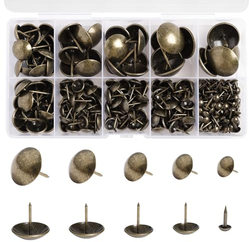 Antique Upholstery Tacks 120PCS Furniture Tacks Nails 1/4,7/16, 5/8″, 3/4, 1 Size for Sofa, Chair, Bed and Other Furniture