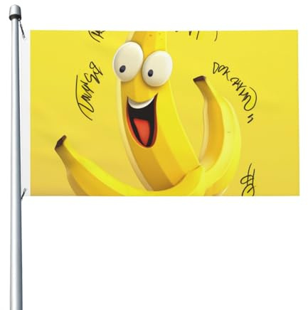 Peace Flagge Gelbe Banane Lustige Hof-Banner Mit Ösen Dekorations Fahnen Für Drinnen Porch Terrasse 3X5 Ft