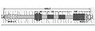 Borg & Beck BBH6733 Brake Hose To Fit Kia Sportage (K00)