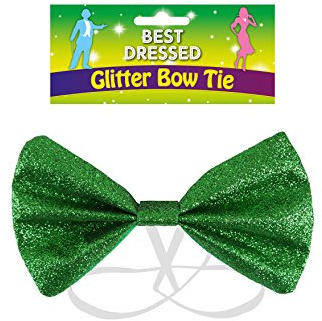 Henbrandt Bow Tie Glitter 12 X 7cm Green