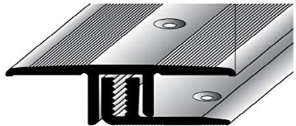 3 Meter (3 x 1 m) Übergangsprofil Laminat Parkett / Übergangsleiste / Übergangsschiene, für Höhe 5 9 mm, 33 mm breit, 2-teilig, Alu eloxiert, gebohrt