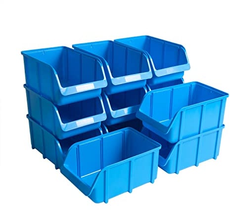 Hünersdorff 12x Sichtbox Stapelbox Lagerbox in Größe 4, aus Polypropylen (PP)
