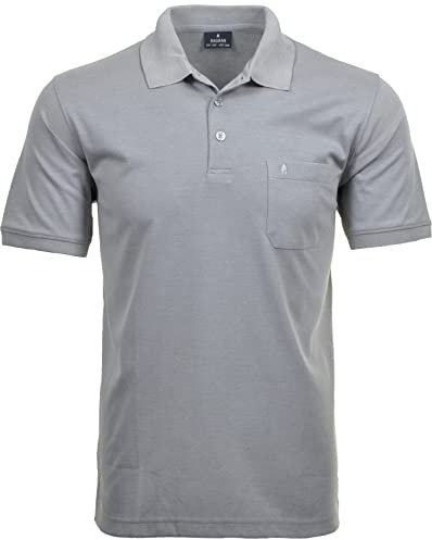 RAGMAN Herren RAGMAN Kurzarm Softknit Poloshirt 6X-Large, Silbergrau-021