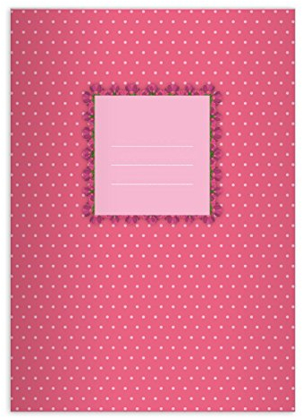 Kartenkaufrausch 1 Fröhliches Pünktchen DIN A4 Schulheft, Schreibhefte für Mädchen auf rosa Lineatur 20 (blanko Heft)