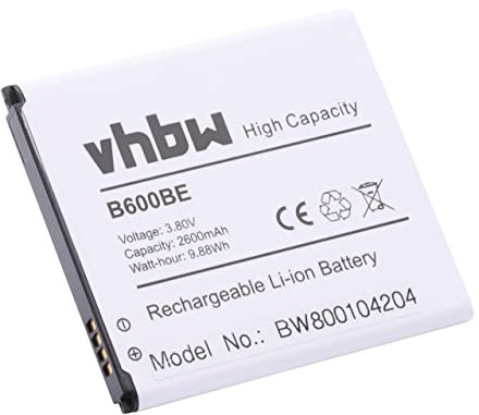 vhbw 1x Batterie Remplacement pour Samsung B600BE, B600, B600BU pour téléphone Portable (2600mAh, 3,8V, Li-ION)