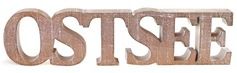 TEMPELWELT Deko Holzaufsteller Schriftzug OSTSEE 40 x 10 cm aus Holz Vintage Shabby Look braun, Deko Aufsteller Dekoschild modern maritim Meer