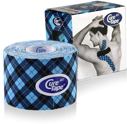 CureTape Cure Tape Art, 5 m x 5 cm, wasserfest, Tartan blau, Blue, 0 US