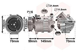 VAN WEZEL Compressore Climatizzatore 0100K145 per ALFA ROMEO 159 (939)