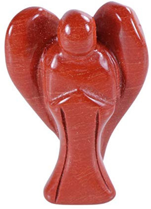 Lebensquelle Plus Engel Schutzengel aus Edelstein stehend (Roter Jaspis)