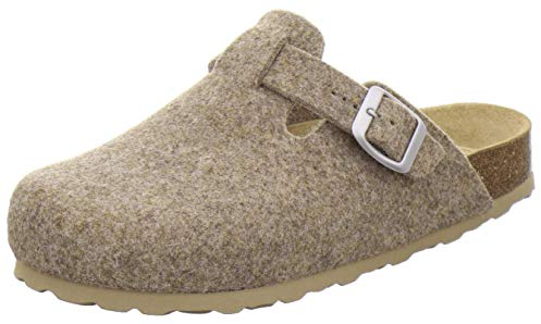 AFS-Schuhe Damen Hausschuhe geschlossen aus Filz, Bequeme, warme Winter Clogs, Made in Germany, 26900 (41 EU, Natur)