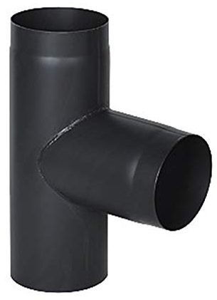 Ofenrohr Rauchrohr Kaminrohr Rohrelement T-Stück Stahlrohr Abgasrohr Senotherm Schwarz 2mm Heizung (180mm)