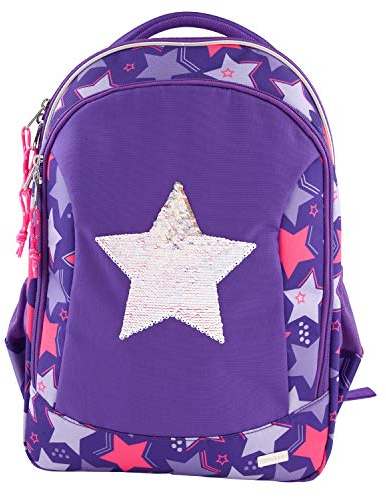 Depesche 10678 Schulrucksack TOPModel mit Stern aus Streichpailletten, ca. 22 x 34 x 44 cm