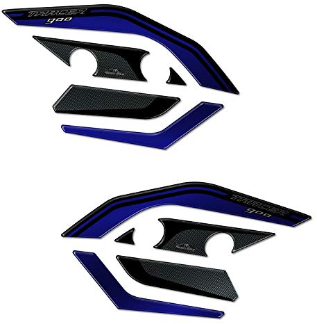 Resin Bike Adesivi Moto Compatibile con Yamaha Tracer 900 2015-2017. Protezione Paramani da Urti e Graffi. Coppia Adesivi Resinati con Effetto 3D- Finitura Blu Metallizzato