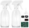 Tecohouse Petit flacon pulvérisateur en verre transparent rechargeable avec étiquettes, entonnoir, couvercles, pipettes graduées – Format portable 236,8 g