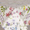 Home Expressions® Fabulous Flowers Classic Botanical Flowers on a White Ground with Pink, Lavender and Green Flowers, Pvc Wipe Clean Vinyl Table Cloth/Protector Textile Backing (140cm x 140cm Square)