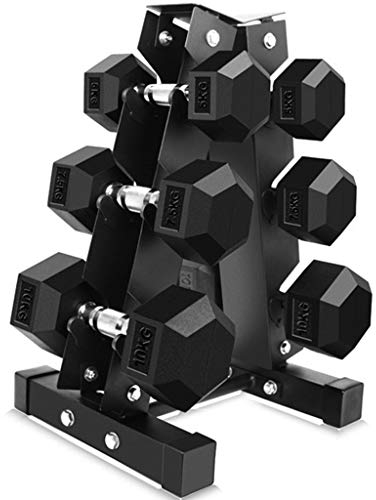 Sports Hanteln zum Fitnessstudio Sechseckige, mit Eisen beschichtete Hanteln, können als Liegestütze, Verschleiß- und Fallschutz-Hantelsets und Hantelständer verwendet werden ( Color : Black 45kg )