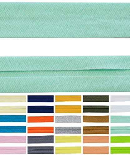 Roban Fashion BaumwollJersey Jersey Schrägband Baumwoll 25mm breit Textilband Blende in 22 Farben
