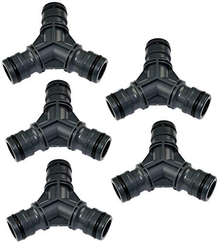 AERZETIX - C47463 - Lot de 5 Connecteur Rapide/Splitter/Raccord 3/4'' à 3 Voies en Y pour Tuyau d'Arrosage - en Plastique
