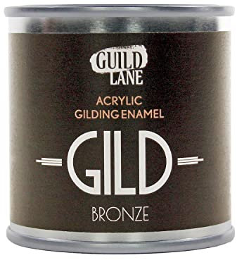 Guild Lane GILD Metallic Acrylic Enamel Paint - Bronze - For Wood, Metal, Glass, Furniture & Crafts - Water-Based, Non-Tarnish Finish - 125ml Jar - Made in Britain