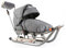 Teo & Gigi Rodelschlitten mit Rückenlehne | Davoser Schlitten mit Sicherheitsgurt und Winterfußsack | Baby Kinder Schlitten | Made IN EU | All Seasons Plus | grau