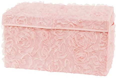 Sweet Jojo Designs Aufbewahrungsbox für Baby-Kinderzimmer, Rosenmotiv, klein, aus Stoff, für Mädchen, Rosen, luxuriös, elegant, Prinzessin, Vintage, Boho, Shabby-Chic, luxuriös, glamouröse Rosen, Rosa