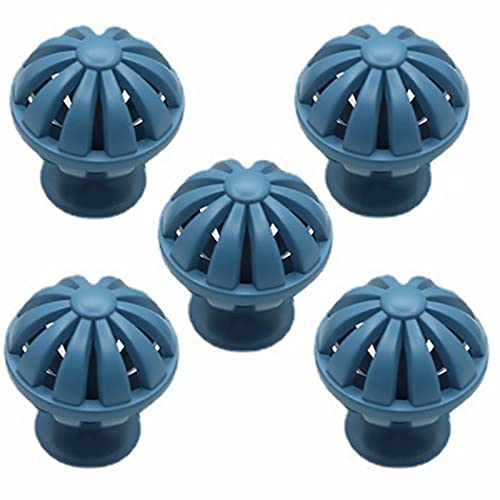 FBSHOP(TM) Set mit 5 blauen Vogelkäfig-Schrankknöpfen, 35 mm, Vogelkäfig-Form, rundes Nest, hohle Form, für Küchenschrank, Schublade, Hardware zum Zuziehen, Schrank, Kommode, Küchenschrank