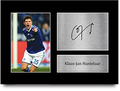HWC Trading A4 Klass-Jan Huntelaar Schalke 04 Geschenke Wandbild Fotodisplay für Fußball Fans