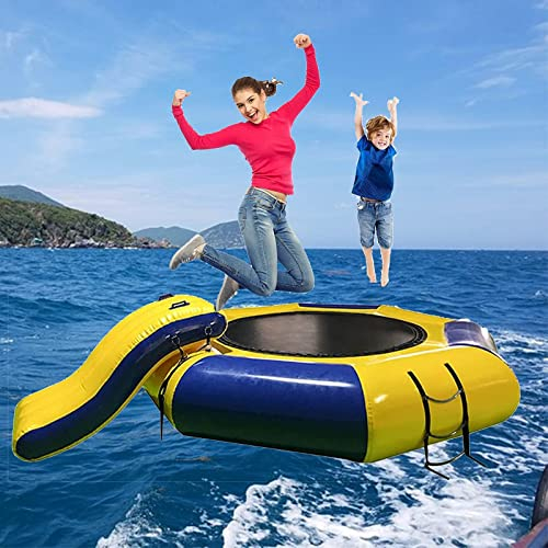 Aufblasbarer Wassertrampolin-Schwimmer mit 3-Stufen-Leiter mit Rutsch-Bounce-Plattform für Lake Water Sports Park, 13,1 Fuß/4 m